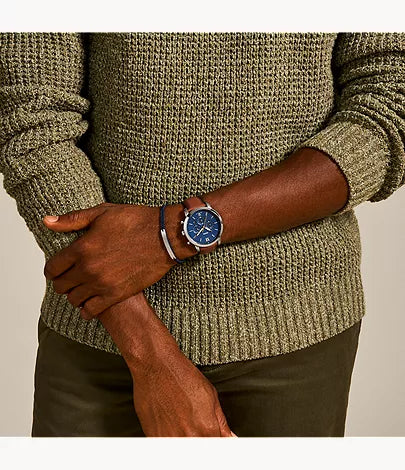 Neutra 44mm Chronograph Luggage Leather Watch and Bracelet Set