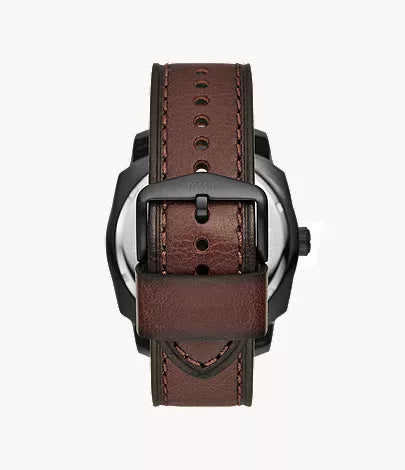 Machine 49mm Three-Hand Date Dark Brown LiteHide™ Leather Watch