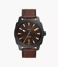 Machine 49mm Three-Hand Date Dark Brown LiteHide™ Leather Watch