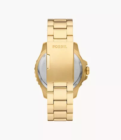 Fossil Blue GMT 46mm Gold-Tone Stainless Steel Watch