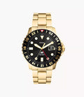 Fossil Blue GMT 46mm Gold-Tone Stainless Steel Watch