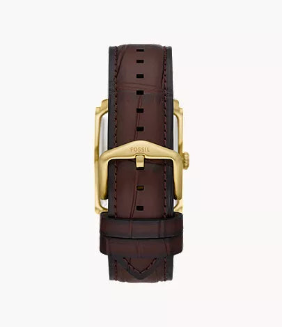 Carraway 30mm Three-Hand Brown Croco Leather Watch