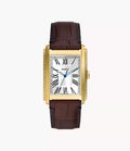 Carraway 30mm Three-Hand Brown Croco Leather Watch