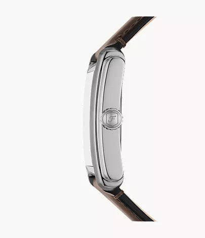 Carraway 30mm Three-Hand Brown Leather Watch