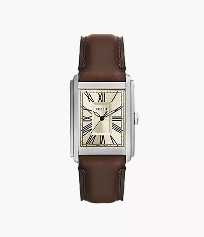 Carraway 30mm Three-Hand Brown Croco Leather Watch T2