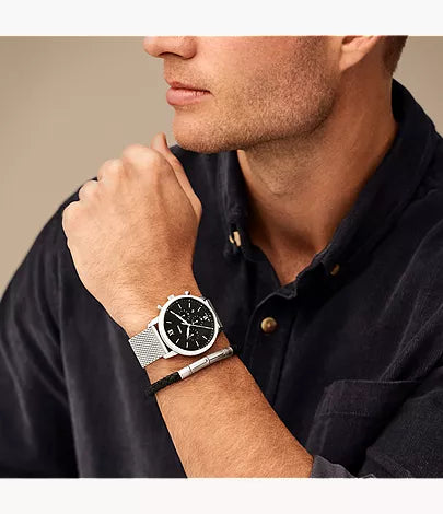 Neutra 44mm Chronograph Stainless Steel Mesh Watch and Bracelet Box Set