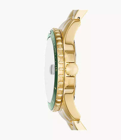 Fossil Blue Dive 42mm Three-Hand Date Gold-Tone Stainless Steel Watch
