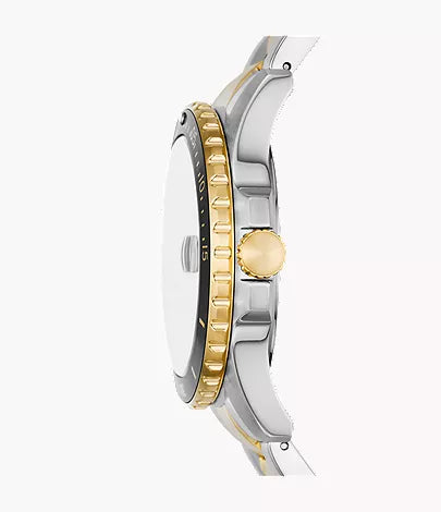 Fossil Blue Dive 42mm Three-Hand Date Two-Tone Stainless Steel Watch