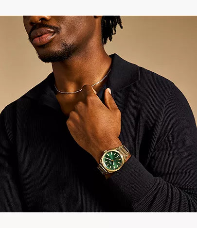 Everett 42mm Three-Hand Date Gold-Tone Stainless Steel Watch