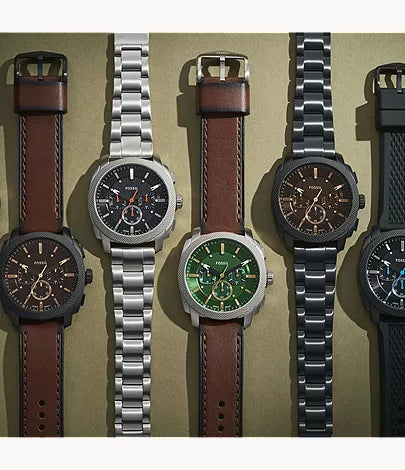 Machine 44mm Chronograph Black Stainless Steel Watch