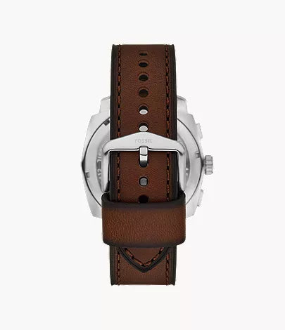 Machine 44mm Chronograph Brown Leather Watch