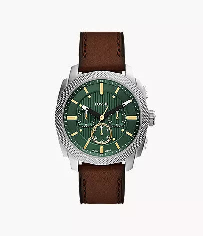 Machine 44mm Chronograph Brown Leather Watch
