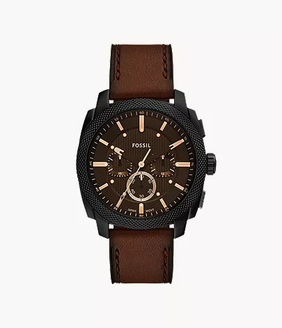 Machine 44mm Chronograph Brown Leather Watch U2