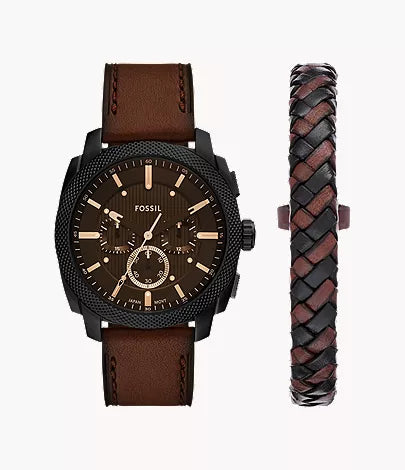 Machine 44mm Chronograph Brown Leather Watch U2