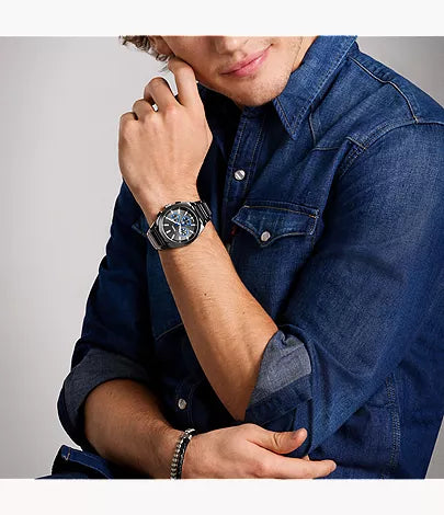 Everett 44mm Chronograph Smoke Stainless Steel Watch