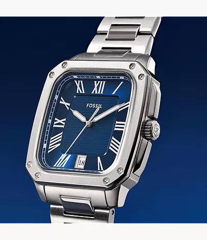 Crosby 42mm Three-Hand Date Stainless Steel Watch