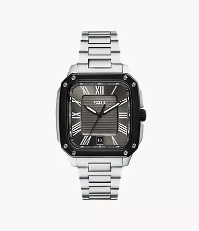 Crosby 42mm Three-Hand Date Stainless Steel Watch S6
