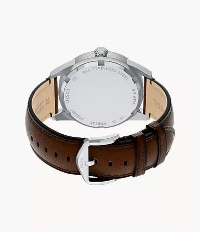 Pearson 42mm Multifunction Brown Leather Watch