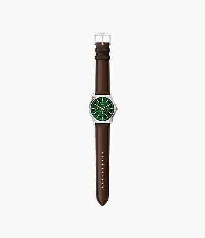 Pearson 42mm Multifunction Brown Leather Watch