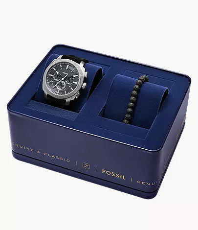 Machine 44mm Chronograph Black Silicone Watch and Bracelet Set