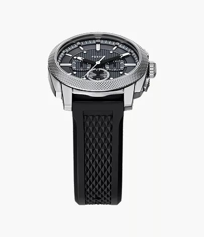 Machine 44mm Chronograph Black Silicone Watch and Bracelet Set