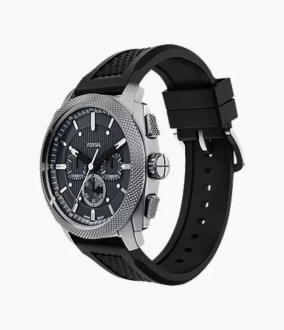 Machine 44mm Chronograph Black Silicone Watch and Bracelet Set