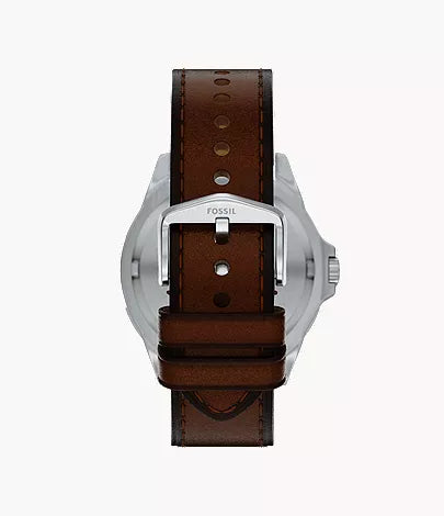Garrett 44mm Multifunction Brown Leather Watch