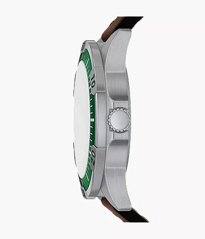 Garrett 44mm Multifunction Brown Leather Watch
