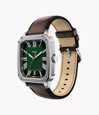 Crosby 42mm Three-Hand Brown Leather Watch