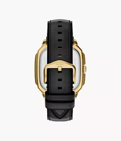 Crosby 42mm Three-Hand Black Leather Watch