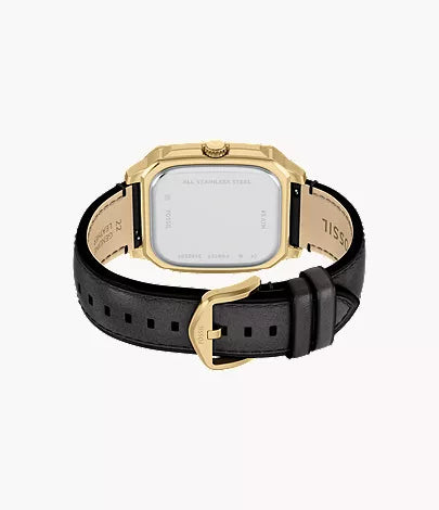 Crosby 42mm Three-Hand Black Leather Watch