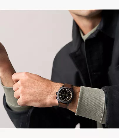 Machine Big Tic 41mm Brown Leather Watch