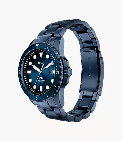Fossil Blue Dive 42mm Three-Hand Navy Stainless Steel Watch