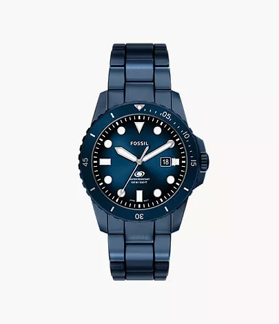 Fossil Blue Dive 42mm Three-Hand Navy Stainless Steel Watch