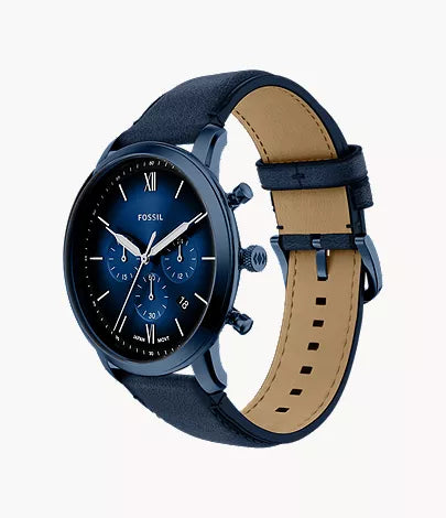 Neutra 44mm Chronograph Navy Leather Watch
