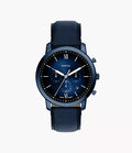 Neutra 44mm Chronograph Navy Leather Watch