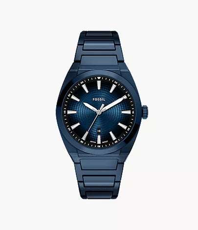 Everett 42mm Three-Hand Navy Stainless Steel Watch