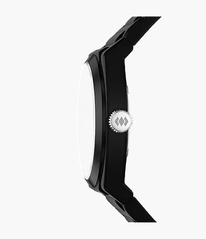 Everett 42mm Three-Hand Black Silicone Watch