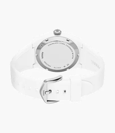Everett 42mm Three-Hand White Silicone Watch