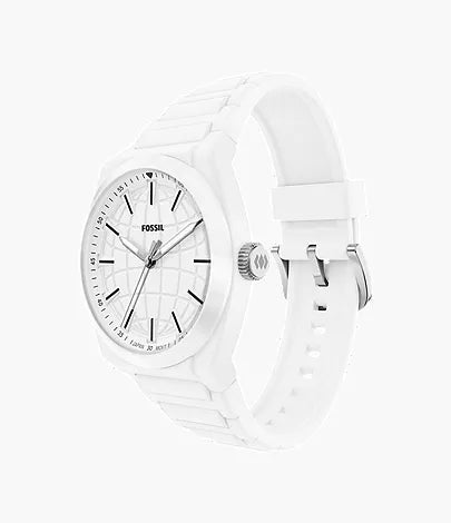 Everett 42mm Three-Hand White Silicone Watch
