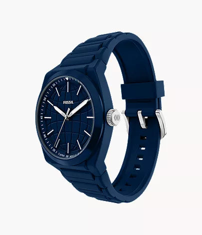 Everett 42mm Three-Hand Navy Silicone Watch