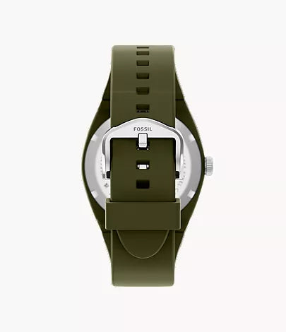 Everett 42mm Three-Hand Olive Silicone Watch