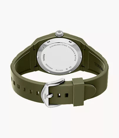 Everett 42mm Three-Hand Olive Silicone Watch