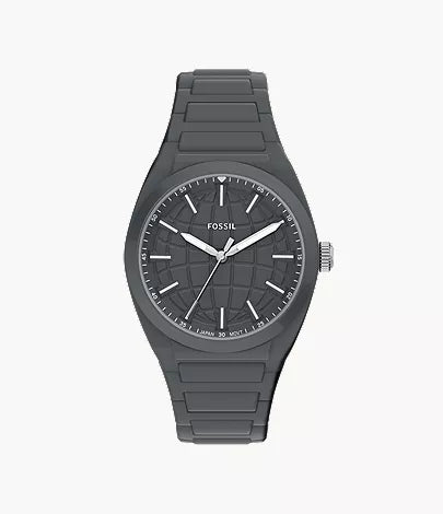 Everett 42mm Three-Hand Black Silicone Watch A9