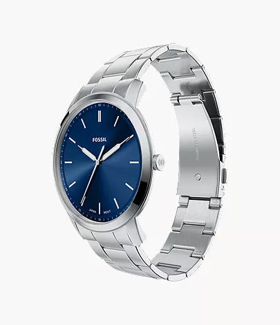 Minimalist 44mm Three-Hand Stainless Steel Watch