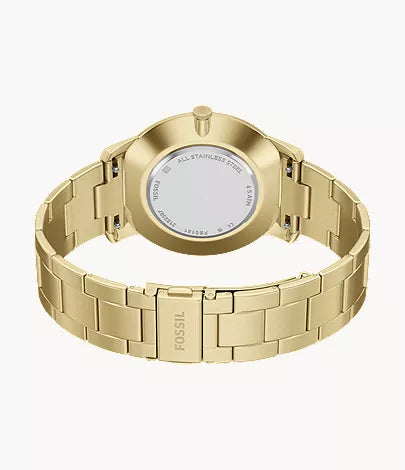Minimalist 44mm Three-Hand Gold-Tone Stainless Steel Watch