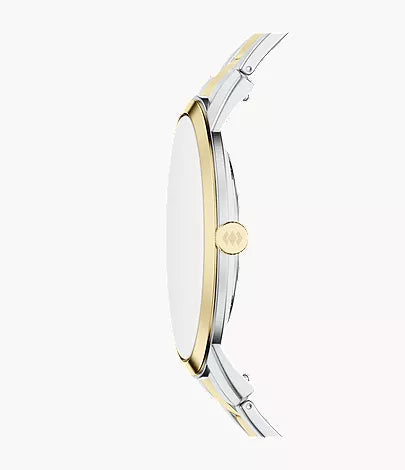 Minimalist 44mm Three-Hand Two-Tone Stainless Steel Watch