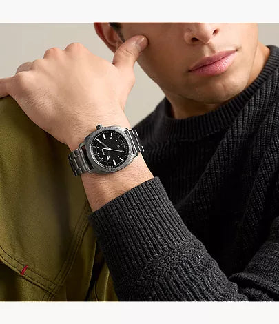 Machine 41mm Three-Hand Date Smoke Stainless Steel Watch