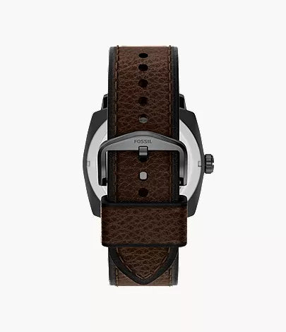 Machine 41mm Three-Hand Date Brown Leather Watch