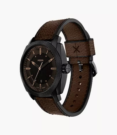 Machine 41mm Three-Hand Date Brown Leather Watch